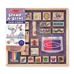 Jumbo Drewniane Pieczątki Stempelki Zaczarowany Ogród, 4+, Melissa&Doug