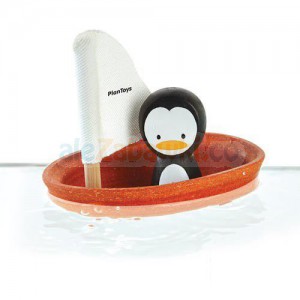 Żaglówka z pingwinem- zabawka do kąpieli Plan Toys PLTO-5711