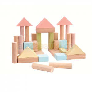 Pastelowe klocki drewniane 40 szt., Plan Toys PLTO-5507
