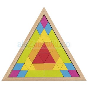 Puzzle, mozaika w trójkątnym pudełku - kolory tęczowe, 2+, Goki