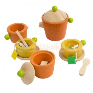 Serwis do herbaty - drewniany zestaw do zabawy, Plan Toys PLTO-3604