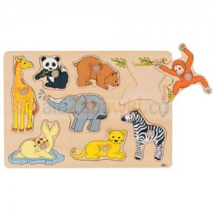 Układanka - puzzle z uchwytami, motyw ZOO, Goki 57906