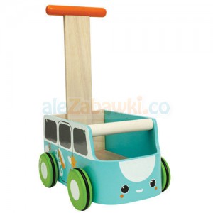 Drewniany chodzik niebieski van, Plan Toys PLTO-5186