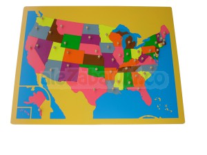 Puzzle drewniane - Mapa USA - pomoce Montessori