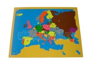 Puzzle drewniane - Mapa Europy - pomoce Montessori