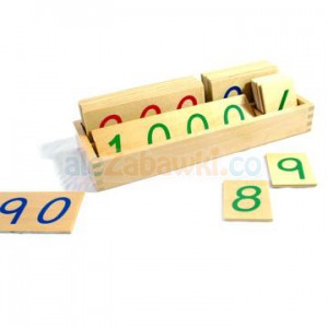 Duże drewniane karty do liczenia 1-1000 - pomoce Montessori