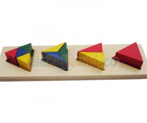 Kolorowe klocki - ułamki - trójkąty