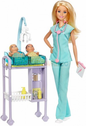 Barbie - Kariera mebelki - Lalka pediatra z niemowlętami