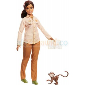 Barbie - Lalka National Geographic zestaw Barbie ekolog z małpką GDM48, 3+, Mattel