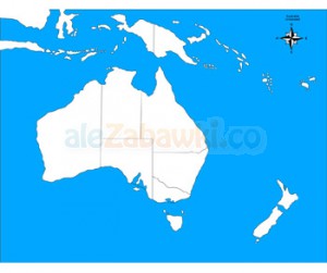 Mapa kontrolna - Australia - pomoce Montessori