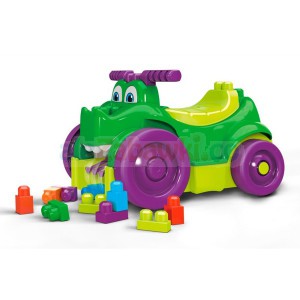 Mega Bloks - Jeździk krokodyl zjadacz klocków 25 elementów GFG22, 12m+, Mattel