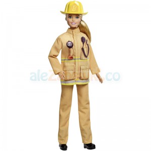 Barbie - 60 urodziny Barbie - Lalka strażaczka GFX29, 3+, Mattel