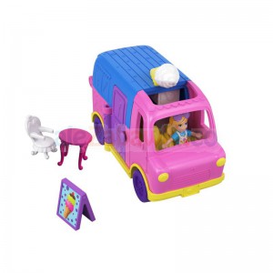 Polly Pocket - Otwierany Pojazd Pollyville Micro Furgonetka z lodami GGC40, 4+, Mattel