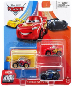 Cars - Mikroauta 3 pak Seria Florida 500 Rivalry GKG19, 3+, Mattel