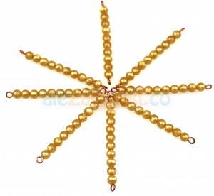 9 perłowych łańcuszków z 10 koralików - pomoce Montessori