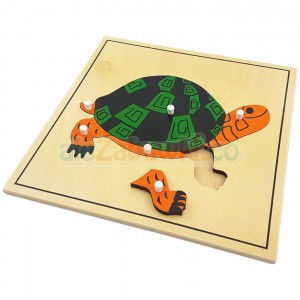 Puzzle zoologiczne - Żółw, 4+, GoMontessori