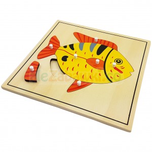 Puzzle drewniane - Ryba - pomoce Montessori