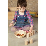 6 pojemników z pokrywką z naturalnego drewna, 10m+, Grapat