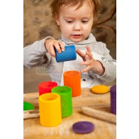 6 kolorowych pojemników z pokrywką, 10m+, Grapat