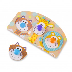 Drewniane puzzle Safari Jumbo z uchwytami, 12m+, Melissa&Doug