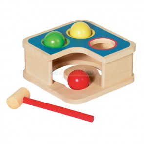 Drewniana przybijanka z piłkami i młotkiem, GOKI-58864