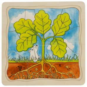 Puzzle warstwowe, etapy rozwoju drzewa, 4 obrazki, 44 el. 3+, Goki