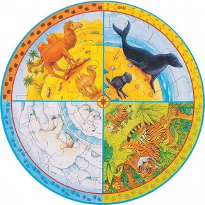 Puzzle okrągłe - cztery oblicza ziemi, 6+, Goki