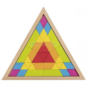 Puzzle, mozaika w trójkątnym pudełku - kolory tęczowe, 2+, Goki