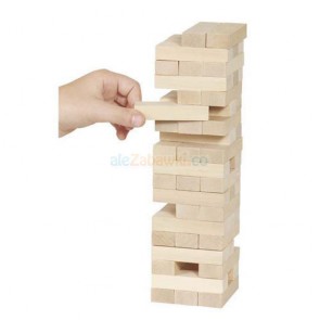 Drewniana wieża do układania duża, gra zręcznościowa, Goki HS 530