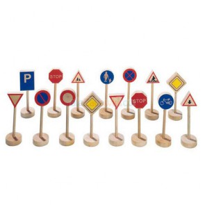 Drewniane znaki drogowe, zestaw do zabawy, Goki WM 397
