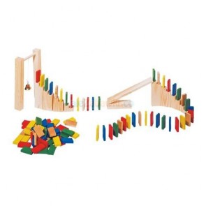 Drewniane domino, zestaw 250 części z dodatkami, Toys PureHS 440