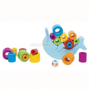 Balansujący delfin, drewniana gra zręcznościowa, Goki 56901