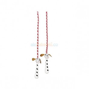 Skakanka ze zdobionymi drewnianymi rączkami - piesek, 4+, Goki