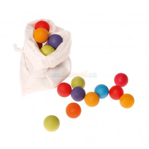 35 drewnianych kulek kolorowych 3+ Grimm's