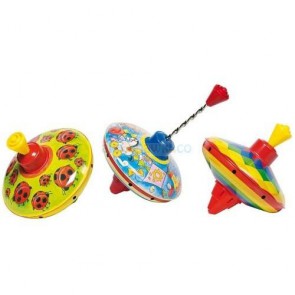 Kolorowy metalowy bączek, zabawka dźwiękowa, 1+, Goki