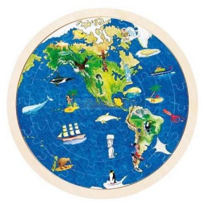 Puzzle - mapa Świata, 6+,Goki