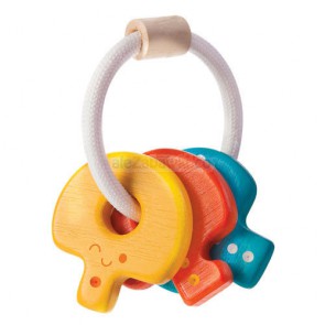 Drewniana grzechotka klucze, Plan Toys PLTO-5217