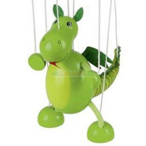 Drewniana marionetka wzór Smok, Goki 51754