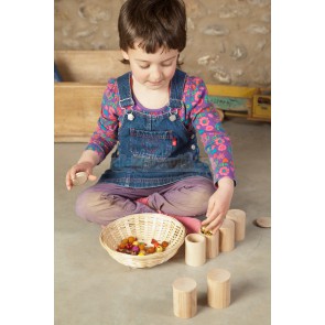 6 pojemników z pokrywką z naturalnego drewna, 10m+, Grapat