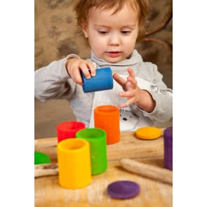 6 kolorowych pojemników z pokrywką, 10m+, Grapat