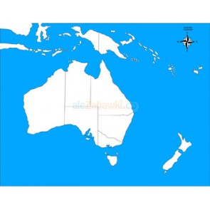 Mapa kontrolna - Australia - pomoce Montessori