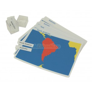 Karty geograficzne - części świata, 5+, GoMontessori