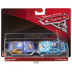 Mattel CARS 3 Dwupak Bobby Swift & Cal Weathers Die-Cast Vehicle