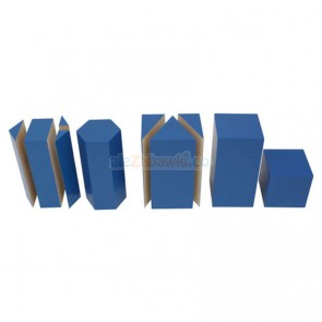 Niebieskie (podzielone) bryły geometryczne, 4+, GoMontessori