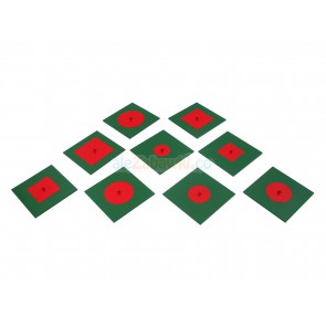 Metalowe koła i kwadraty - pomoce Montessori