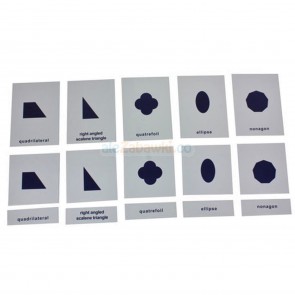 Komoda geometryczna - karty z nazwami, j.ang, 5+, GoMontessori